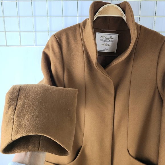 Aritzia Wilfred The Cocoon Cashmere Italian Virgin Wool Tan Coat - Picture 6 of 14